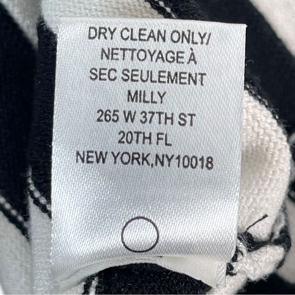 Milly Mime Black White Striped 3/4 Sleeve A-Line Knee Length Sweater Dress Small - Picture 6 of 9